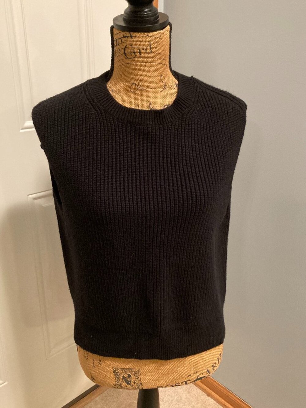 Banana Republic Sweater Vest Black Ribbed Women Size XS